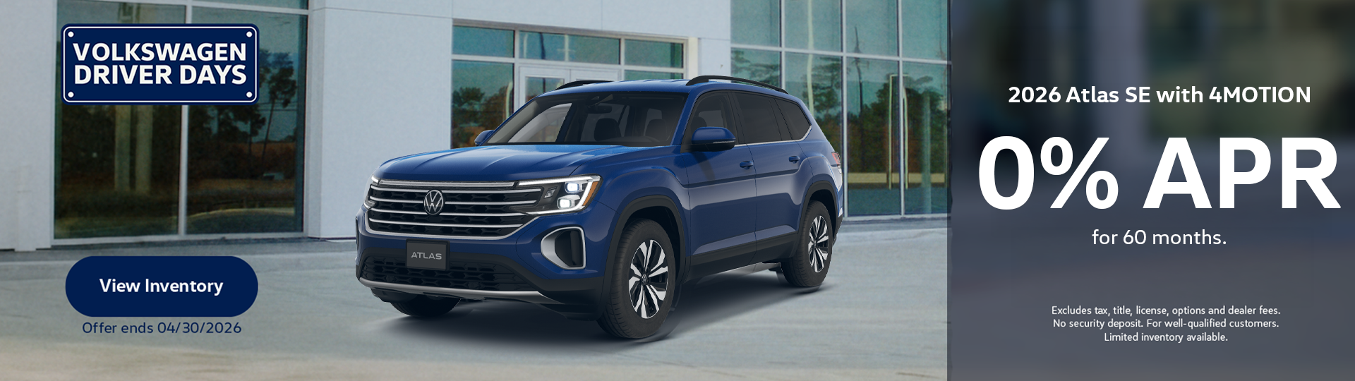 Atlas SE 4MO - 0% for 60 Months